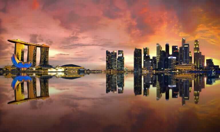 beautiful singapore sunset